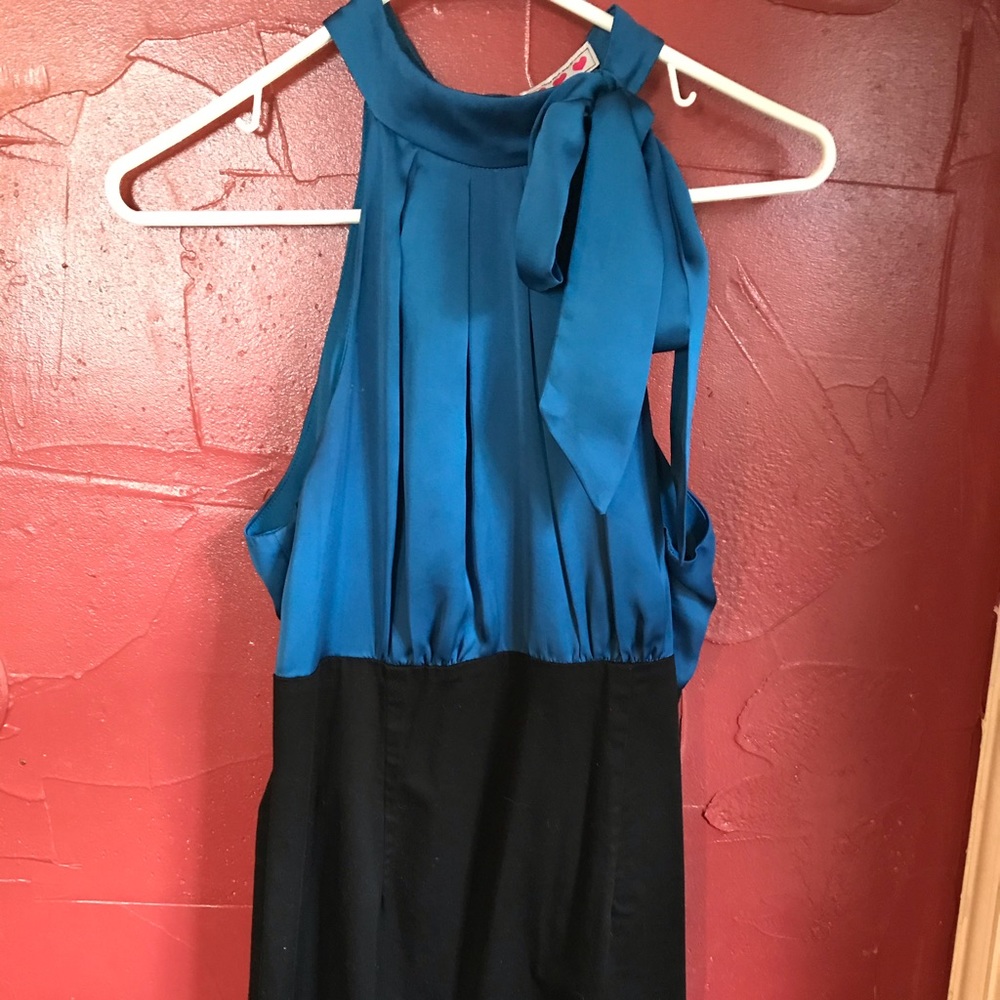 Blue and black dress
